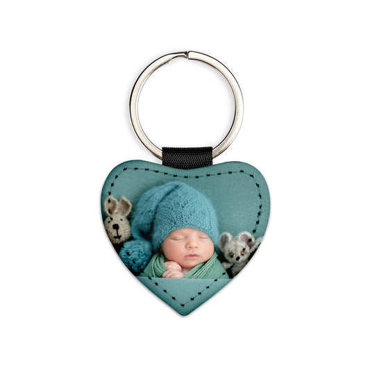 Leather Key Chain (Heart shape with your Own picture)